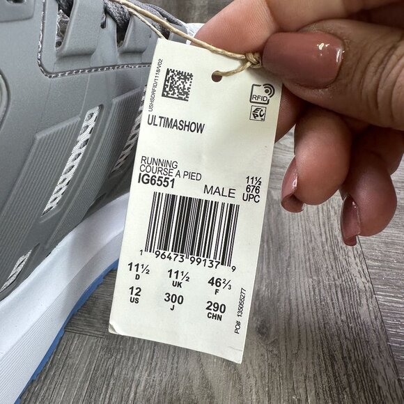 Adidas Ultimashow Men's size 12 Grey Blue Mesh Running Shoes IG6551 - Picture 8 of 8